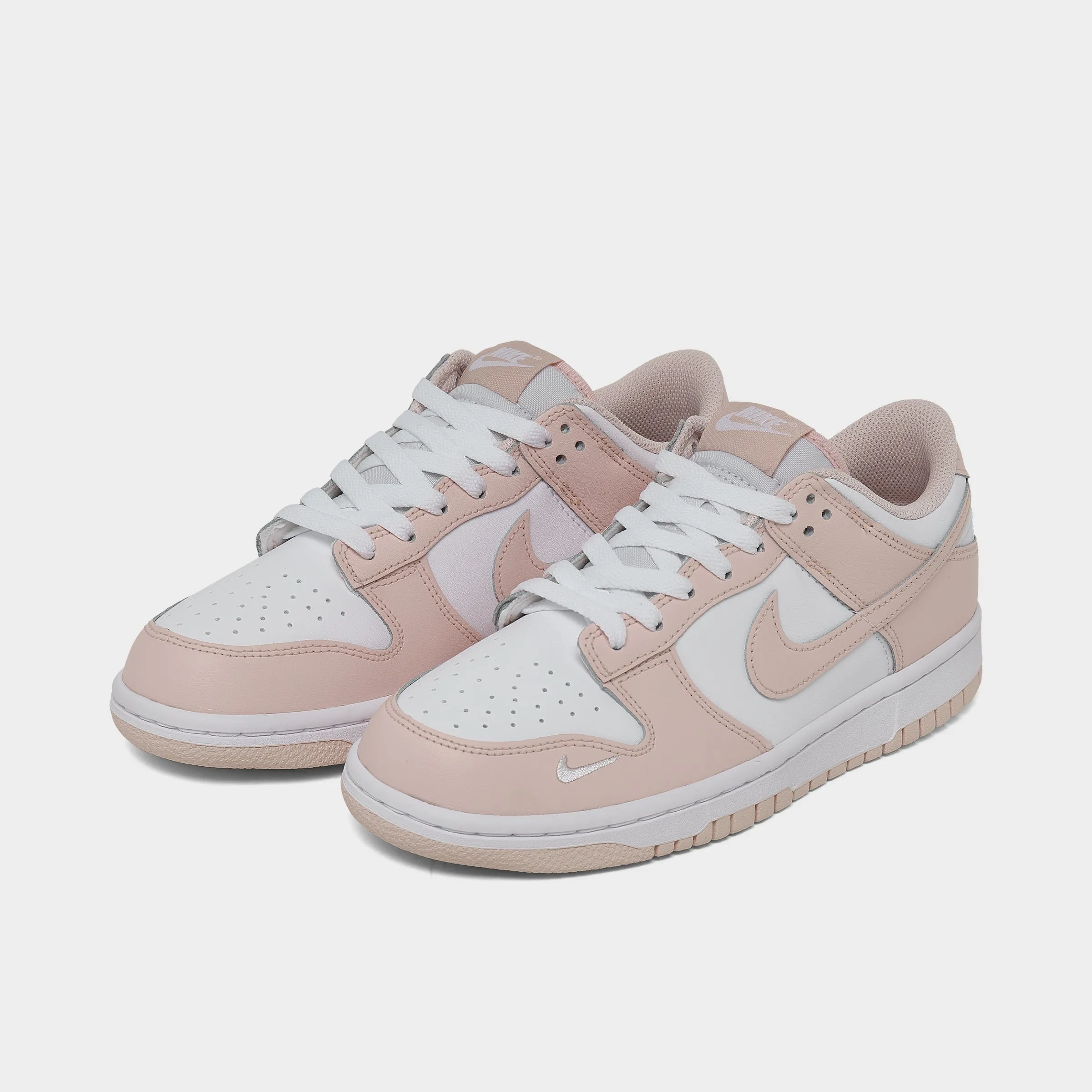 Nike Dunk Low GS White / Washed Coral Rapid Cooling Vents Seamless Knit Construction