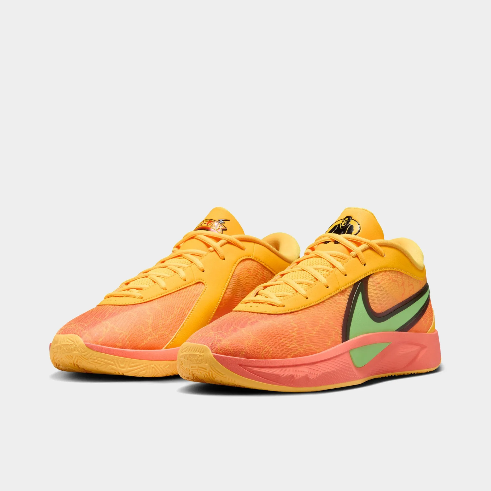 Contoured Footbed Support Energy Recovery Technology Nike Giannis Freak 6 Light Wild Mango / Action Green - Black