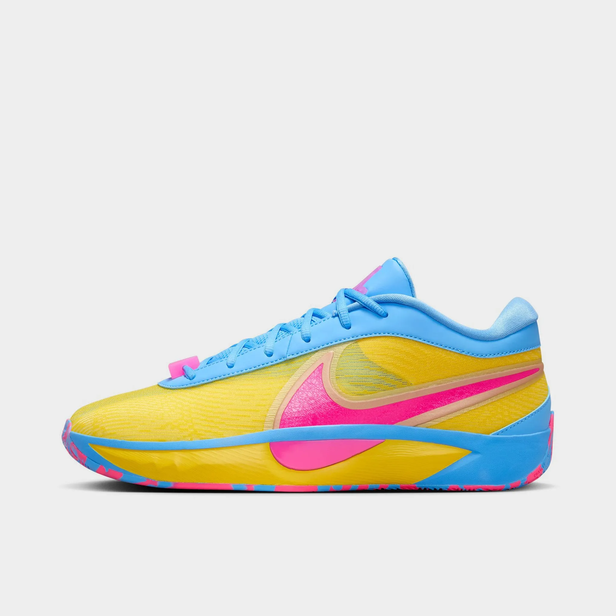 Nike Giannis Freak 6 "Candy Funhouse" Lightening / Hyper Pink - University Blue Breathable soles Heat Dissipation Technology