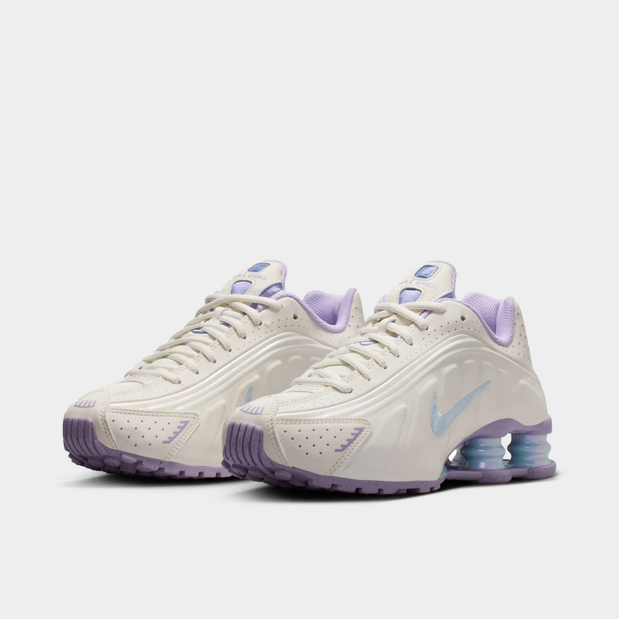 Nike Shox R4 NA13 GS Soft Pearl / Celestine Blue - Hydrangeas Rebound Midsole Busy Ready