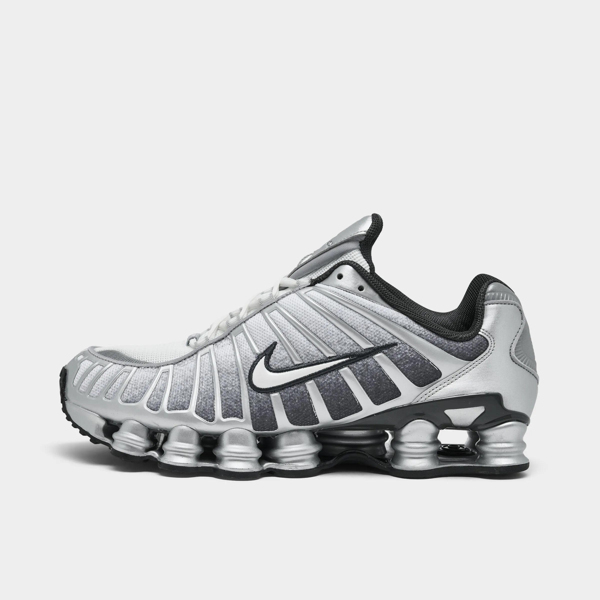 Cushioned Base Nike Shox TL Print Metallic Silver / Summit White - Wolf Grey
