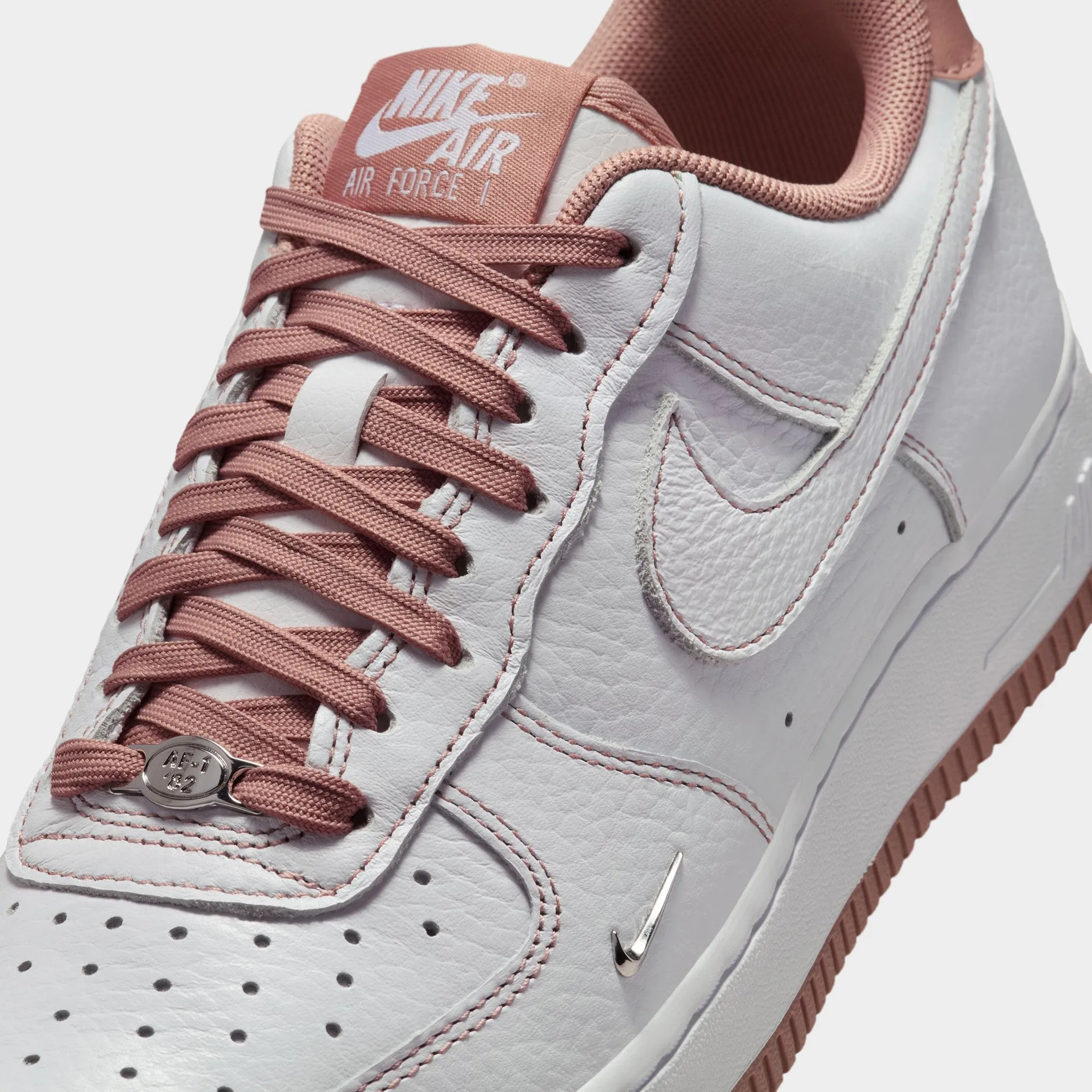 Bounce Technology Nike Women's Air Force 1 '07 Mini Jewel White / Particle Pink - Metallic Silver