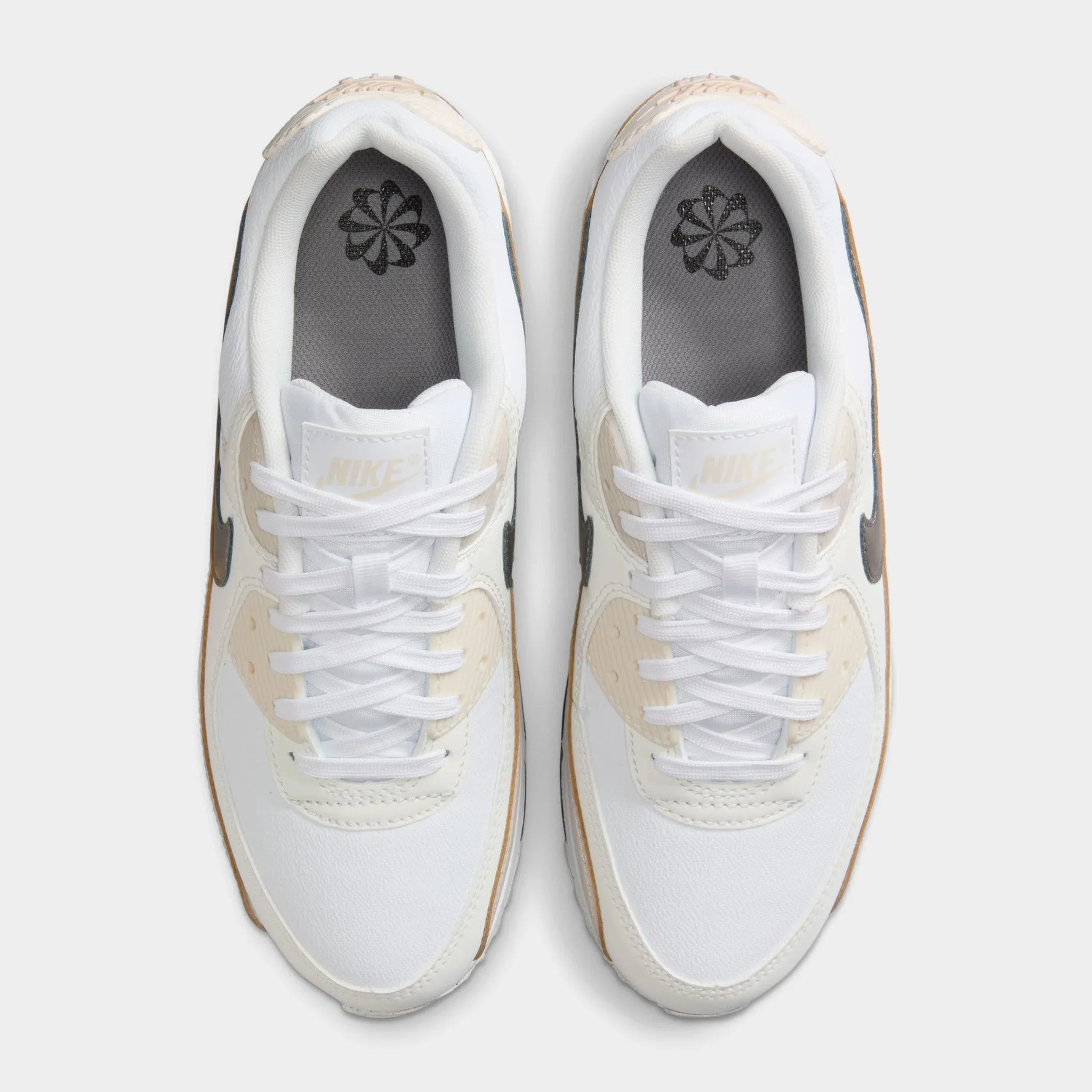 Comfort Panel Nike Women's Air Max 90 White / Flat Pewter - Light Orewood Brown