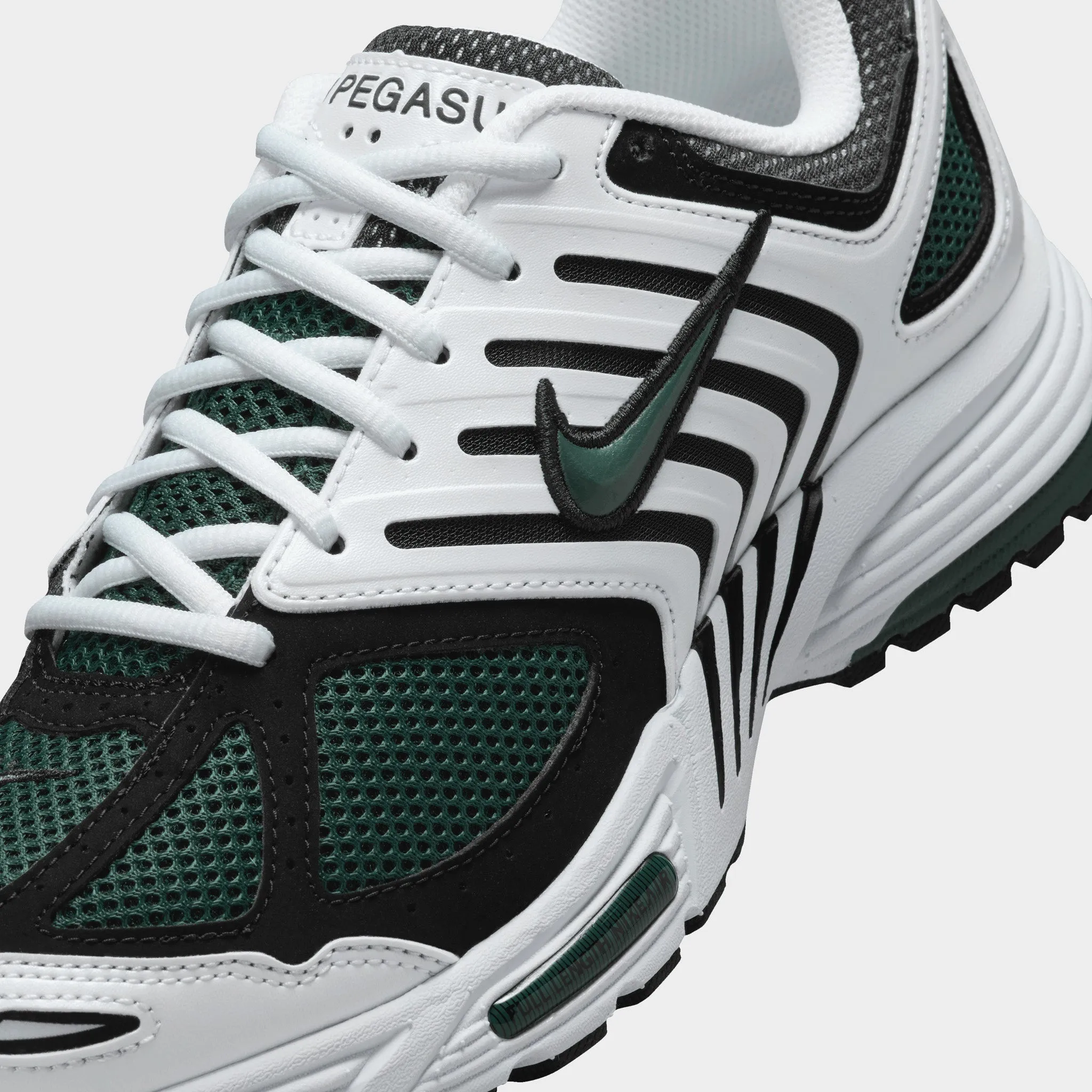 soft feel Molded Heel Cushion Nike Women's Air Pegasus 2005 White / Vintage Green - Black