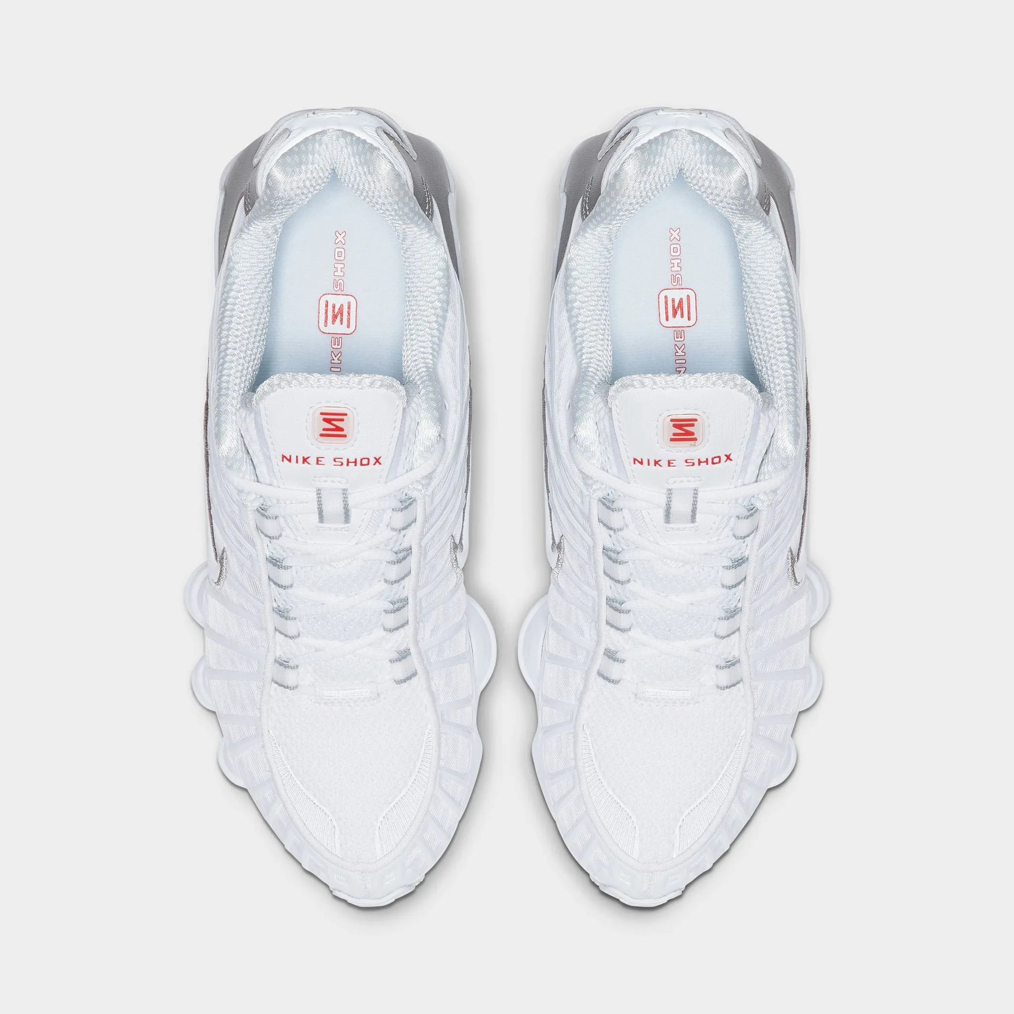 Nike Women's Shox TL White / White - Metallic Silver Water   Resistant Cushioned Upper