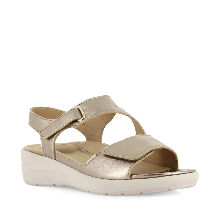 NILA XW - CHAMPAGNE LEATHER Relaxed sandals Soft Footbed