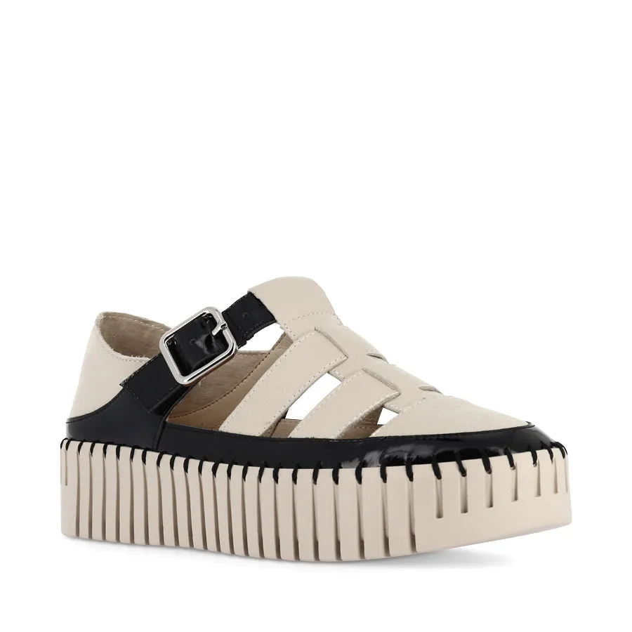 Fashionable Leather Upper BAYTOWN - BLACK ALMOND PATENT LEATHER