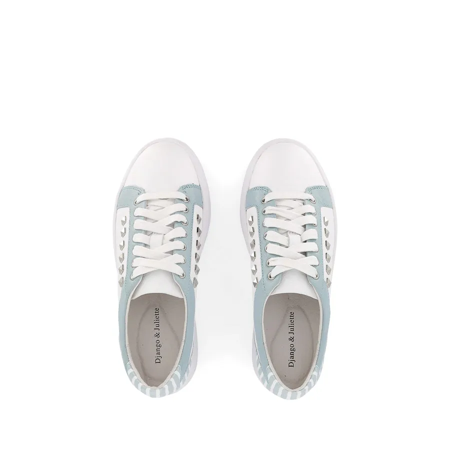 NOBODYS - WHITE DENIM MULTI LEATHER Running Track Flexible Toe Box