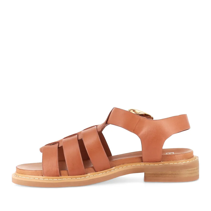 ORNAMENT - BRANDY LEATHER High-Comfort Fit Comfortable beach sandals