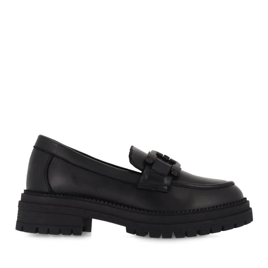 Casual Look Durable Sole PENDANT - BLACK LEATHER