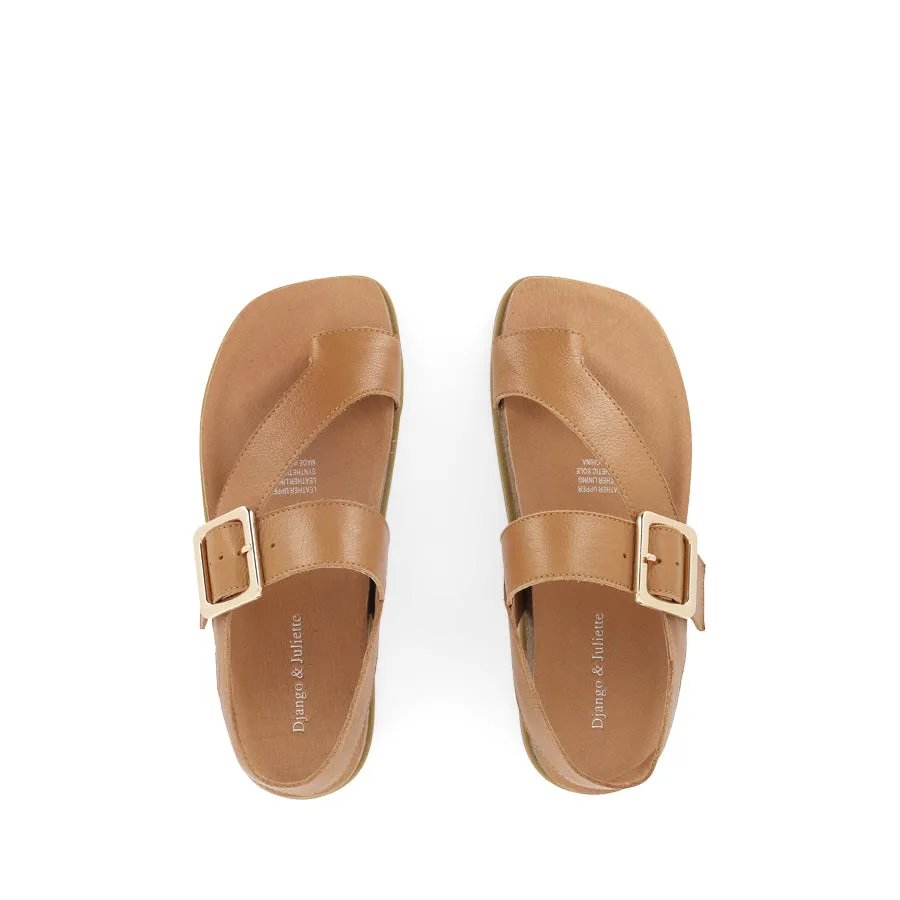 Smooth Surface Sporty Footwear for Vacation NYGEL - DARK TAN LEATHER