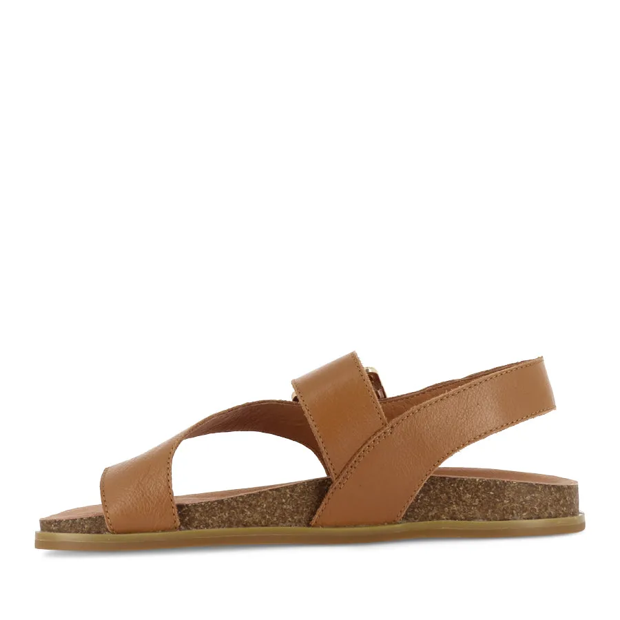 Urban Look Reinforced Stitching NYGEL - DARK TAN LEATHER