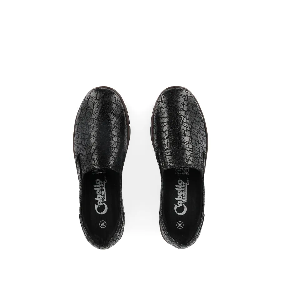 CP314-22 - BLACK PATENT Trendy Slip-on Footwear Casual Leather Shoes