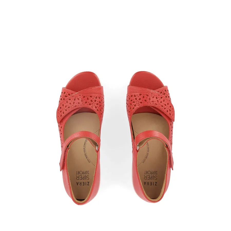 Travel Friendly Suede DAFFODIL W - RED LEATHER