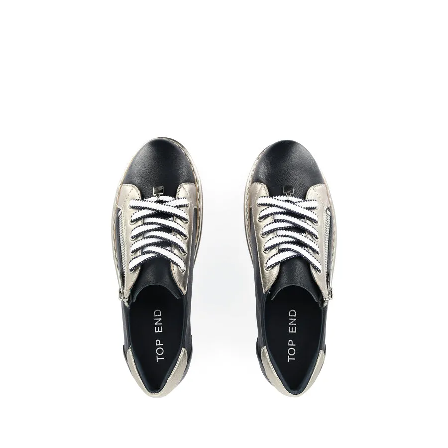 ELOS - NAVY ARGENTO LEATHER Breathable Footbed