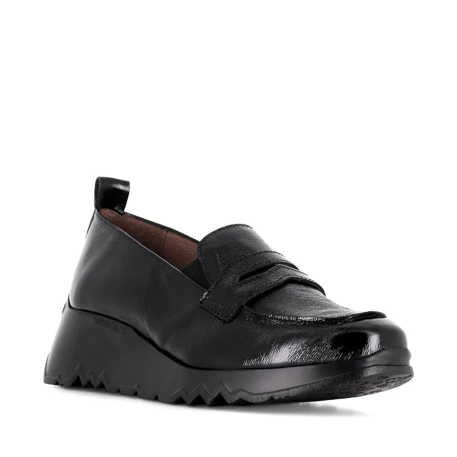 EVELYN E-6712 - BLACK BLACK PATENT All-day Walking Shoes
