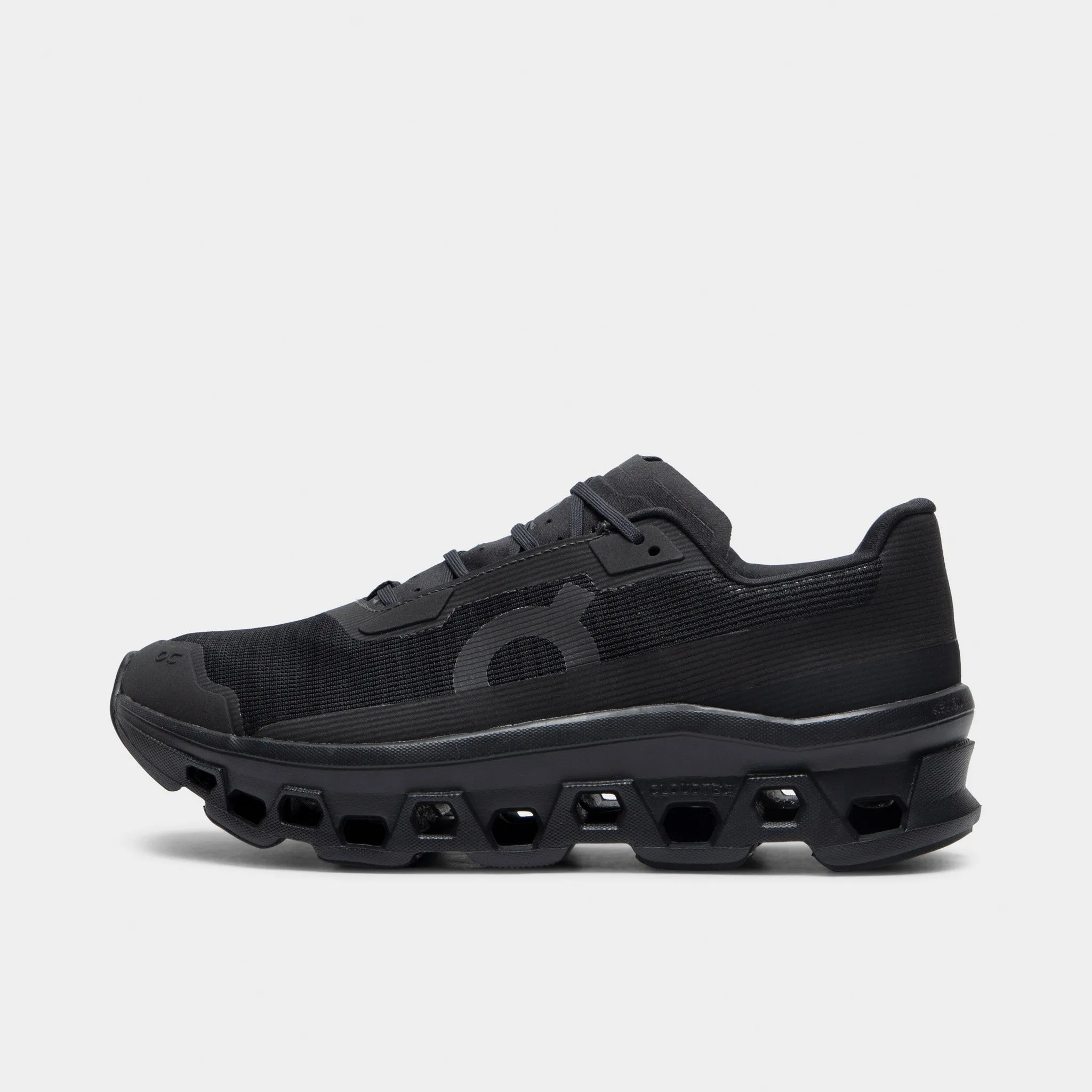 On Cloudmonster Void Black / Black Impact Dispersing Core Rockered Sole