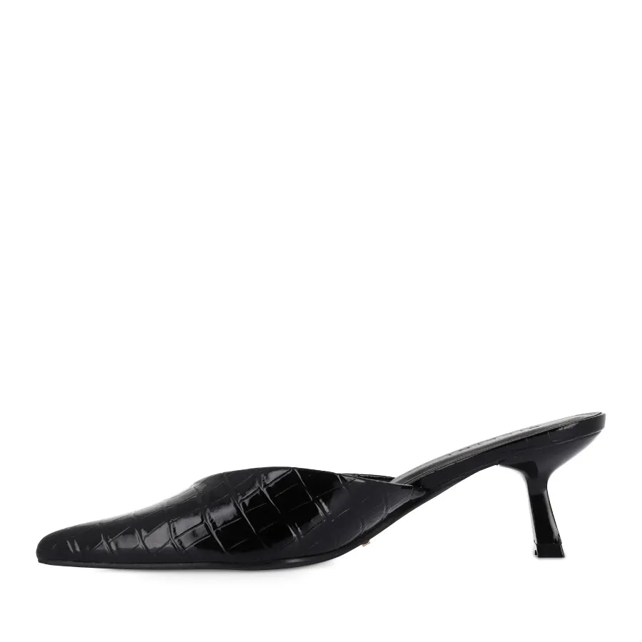 Supportive Cushioning Light Support Shoes ADELE - BLACK PATENT CROC