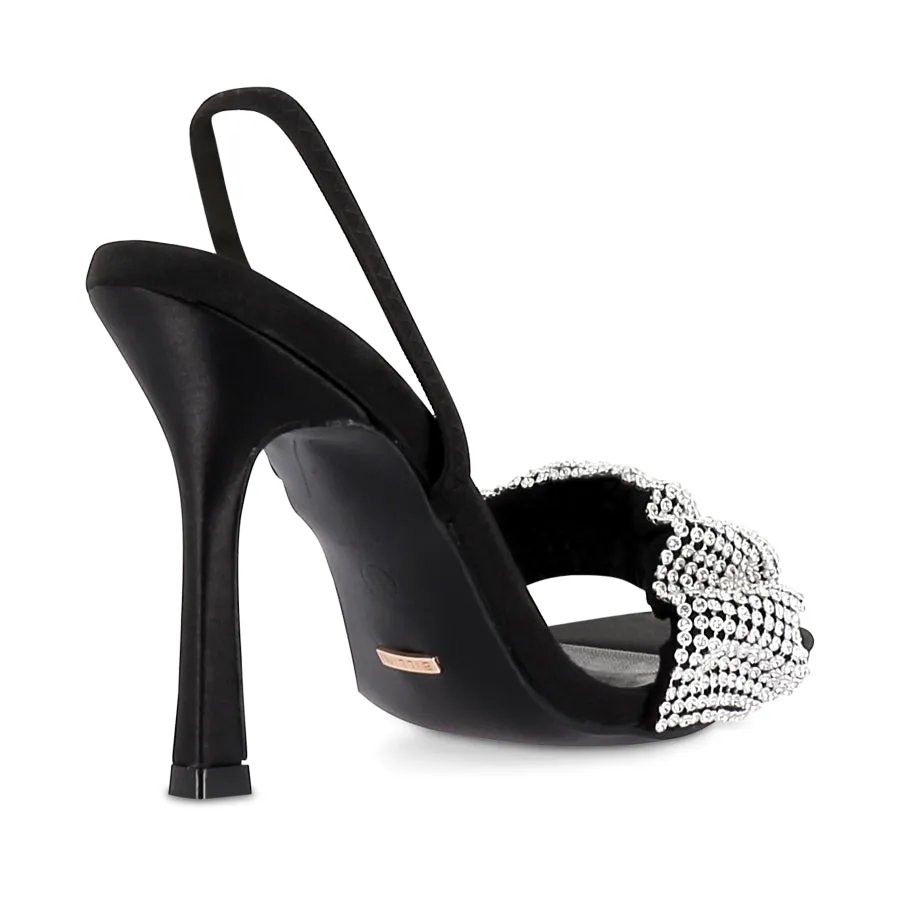 BRANDI - BLACK SATIN-DIAMANTE Quiet Spot Street Mood