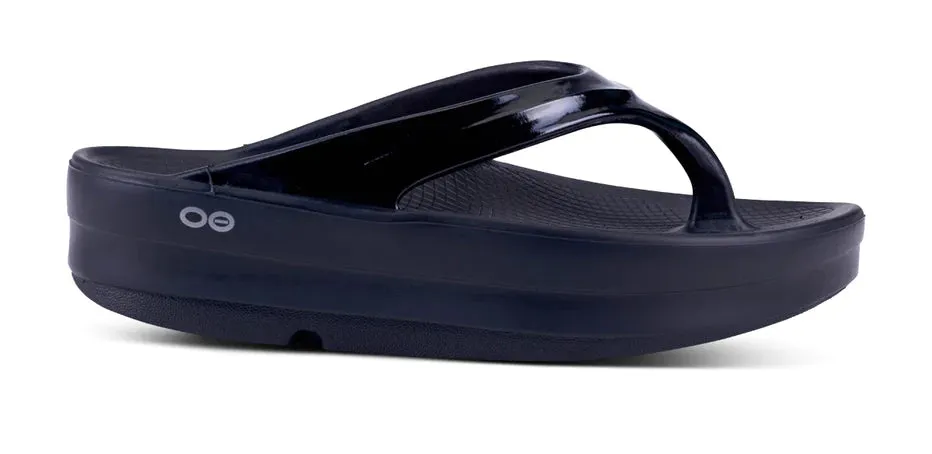 OOFOS OOMEGA THONG - BLACK - 1410BLK Reinforced Seams