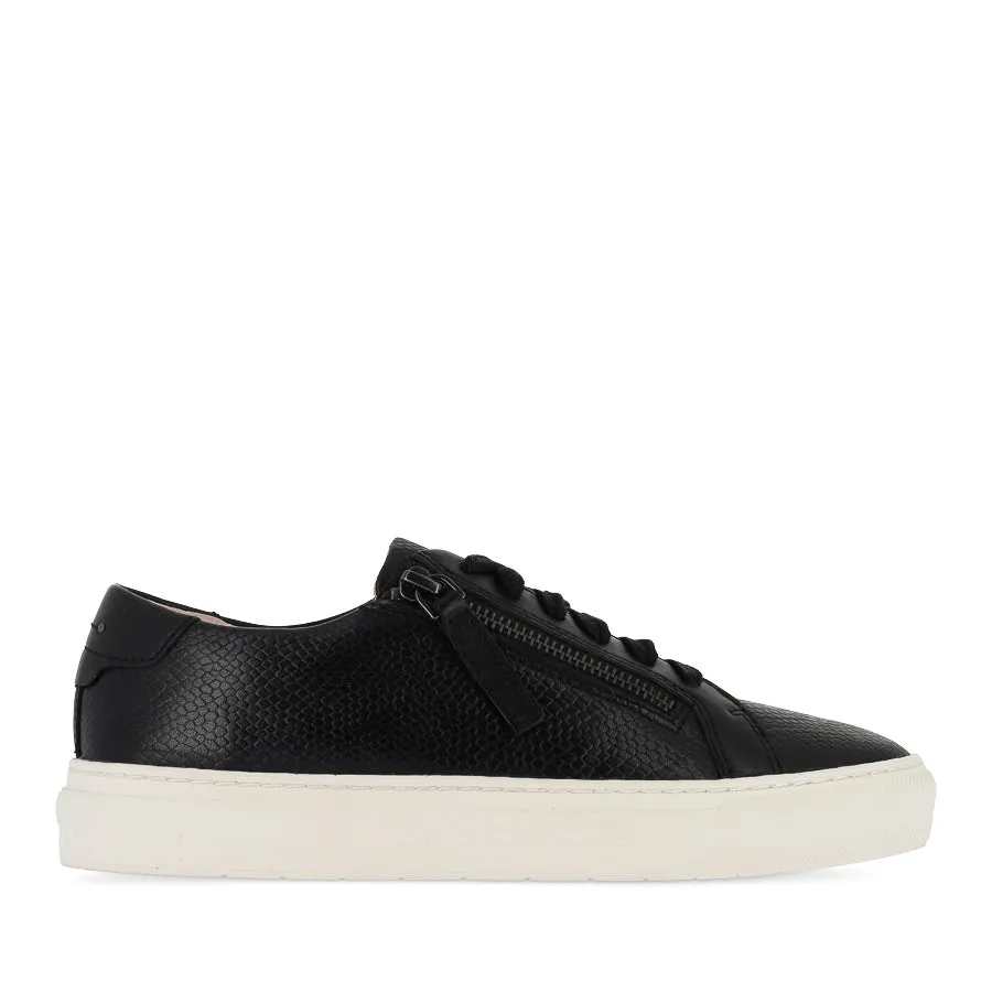 Ventilated Footbed System Fashion Ready BILLIE - BLACK REPTILE EMBOSS LEATHER