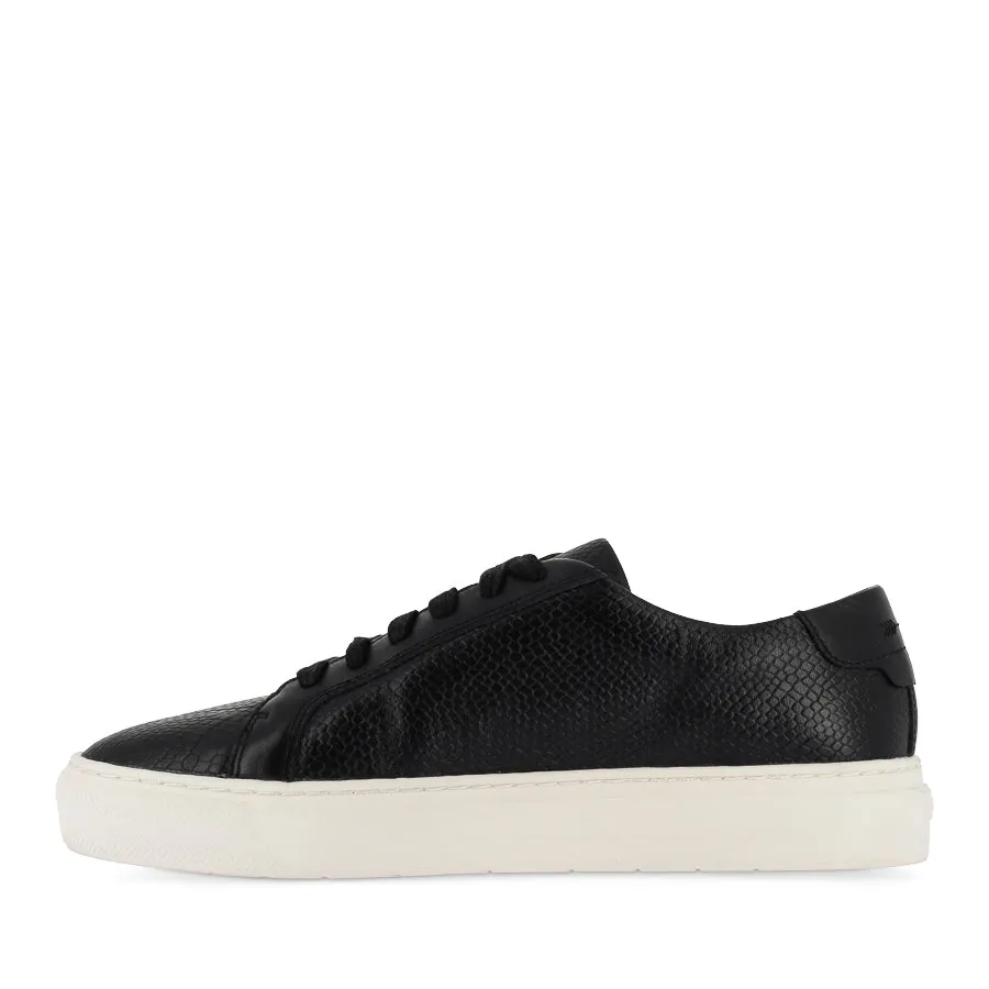 BILLIE - BLACK REPTILE EMBOSS LEATHER Designer Style