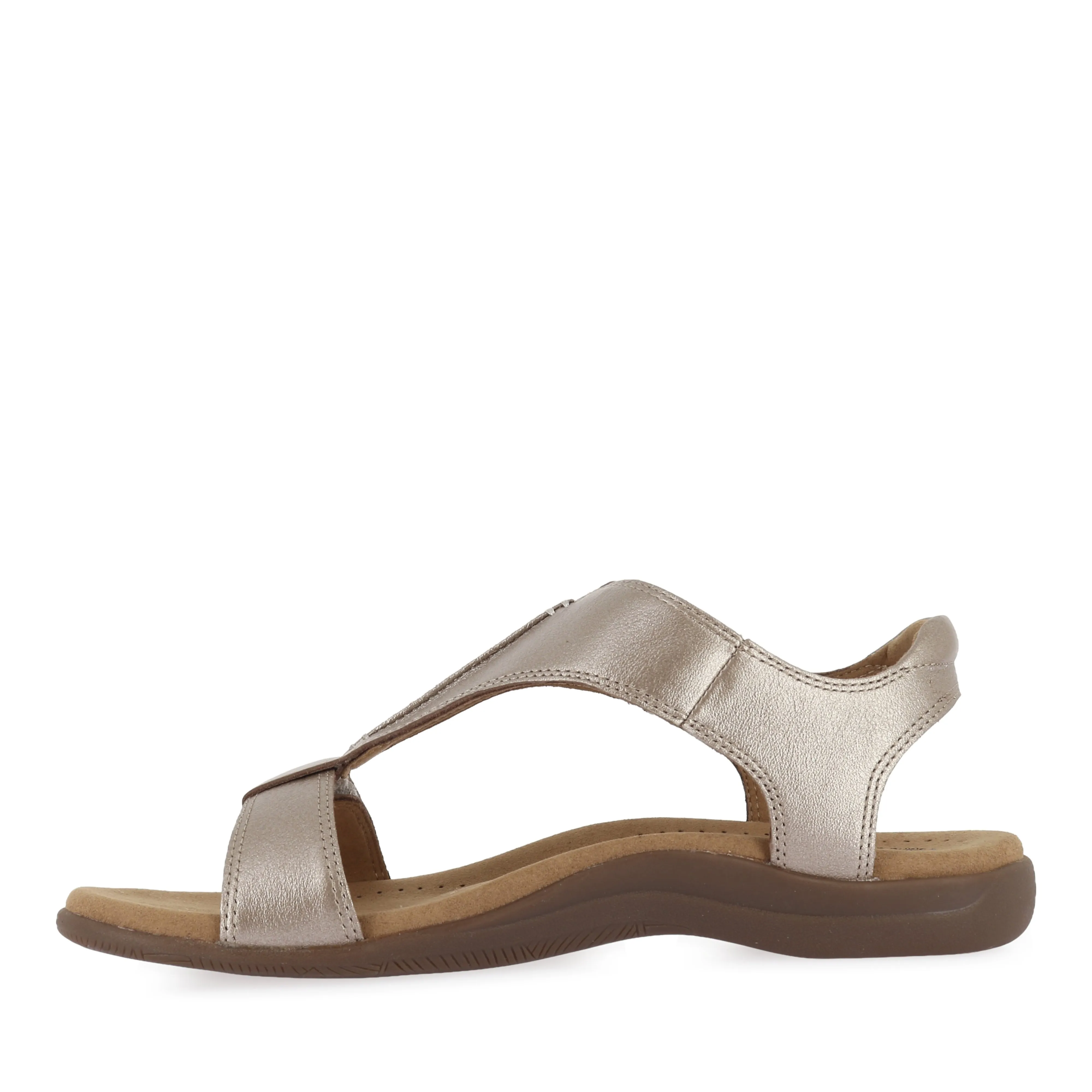 THE SHOW - METALLIC CHAMPAGNE LEATHER Practical Walking Shoes Silver Glow