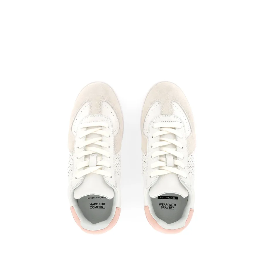 PACE - WHITE-SNOW PINK LEATHER Low Top Design SyntheticUpper