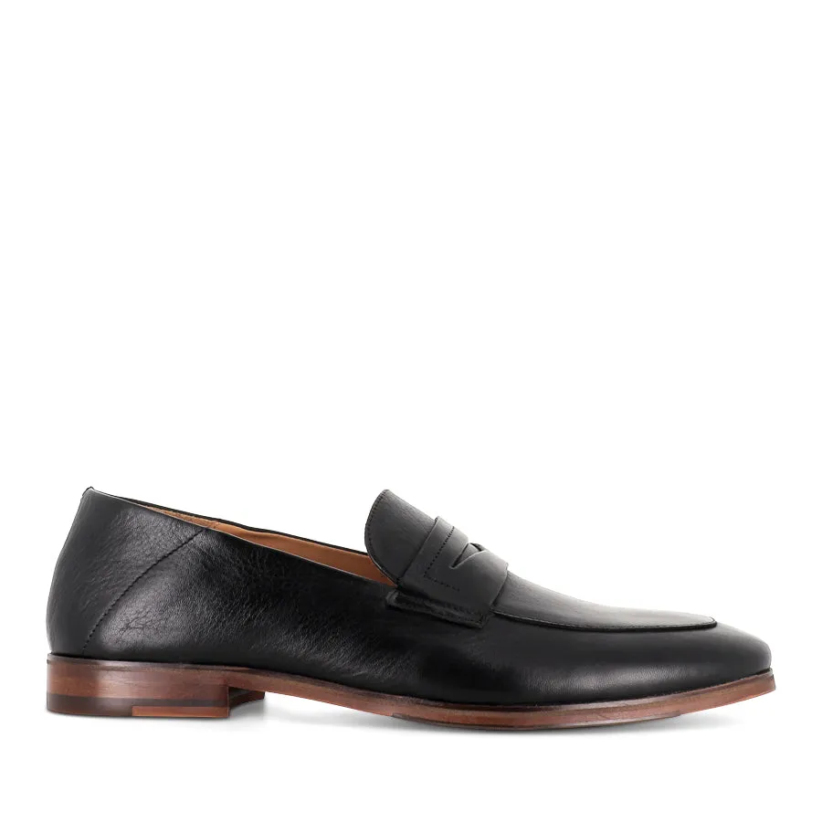 FERNANDO - BLACK LEATHER Breathable Uppers Comfortable Sole