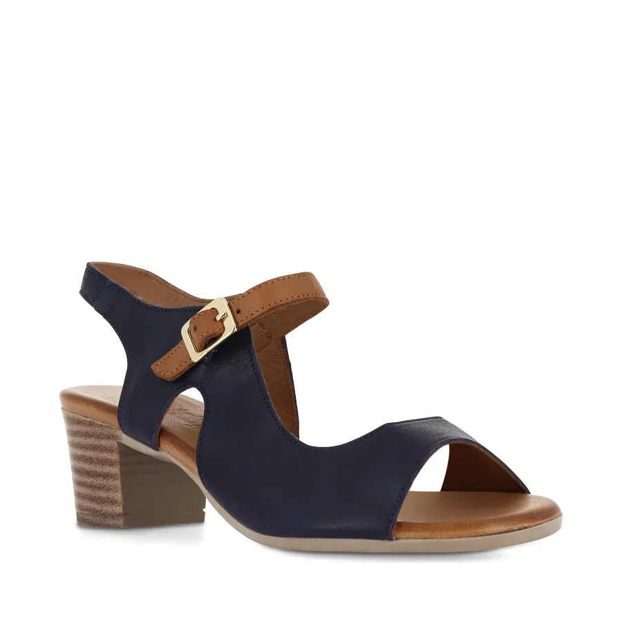 Easy Fit Relaxed Shoes BURSA - NAVY/TAN LEATHER