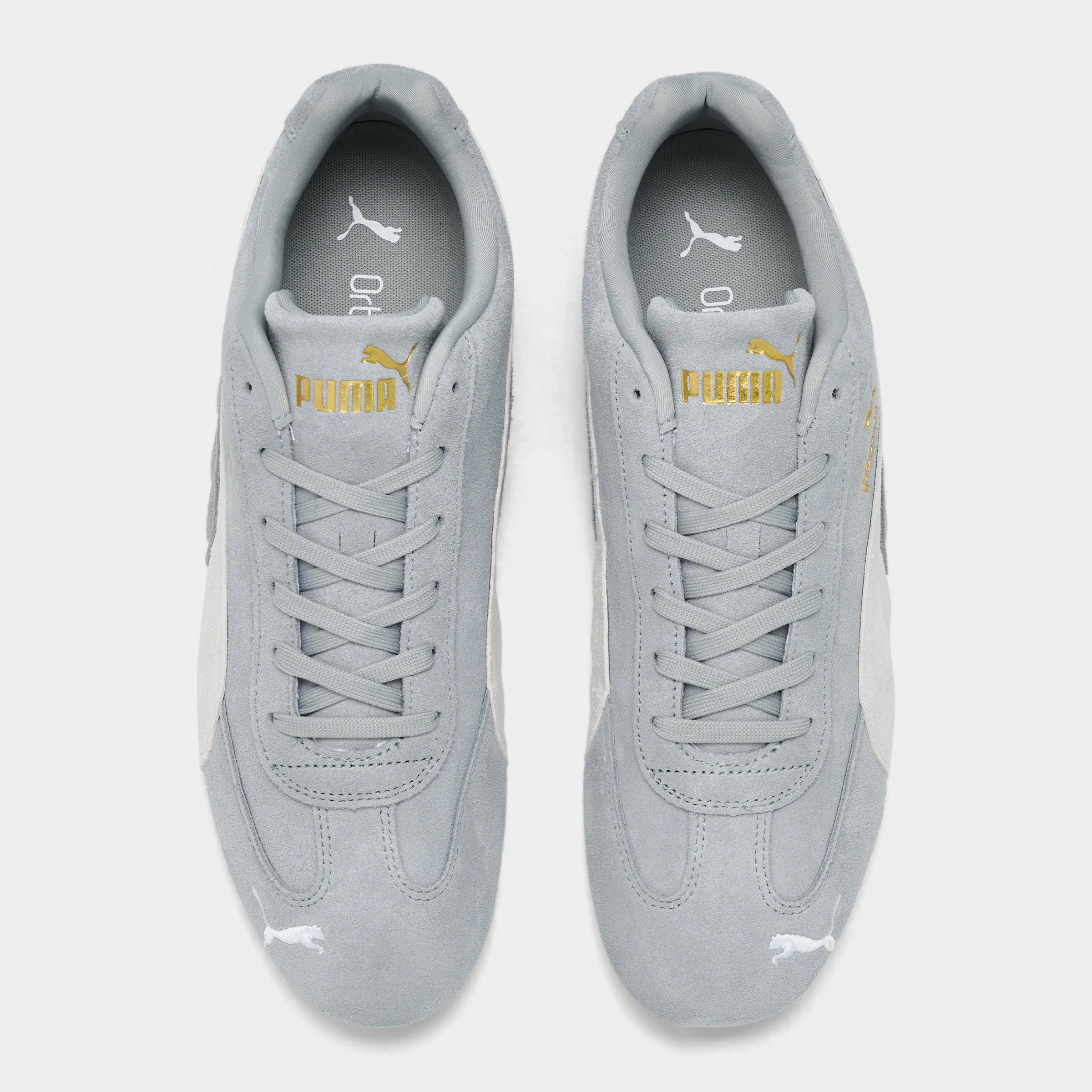 PUMA Speedcat OG Cool Mid Gray / White Padded Heel Counter Abrasion Resistant Toe Cap