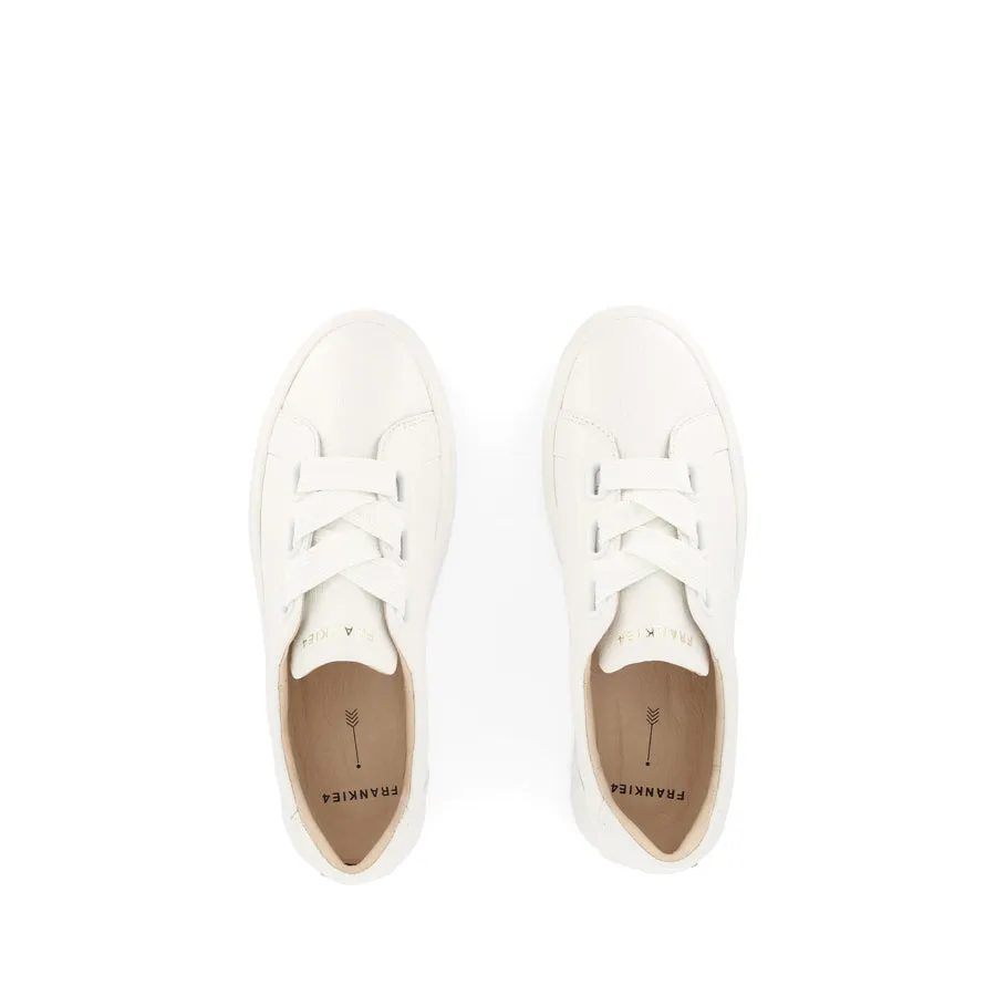 MYA - WHITE TUMBLED LEATHER zipper Structural Weave Technology