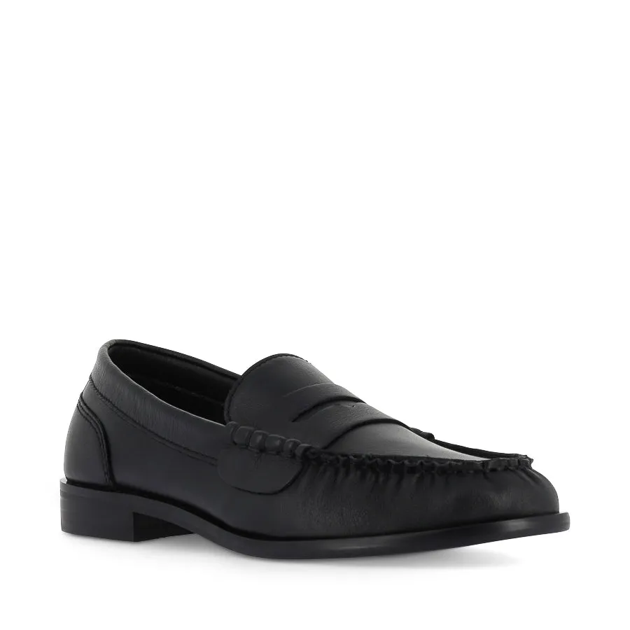 Grip Safe Breathable Loafers PADDY - BLACK LEATHER