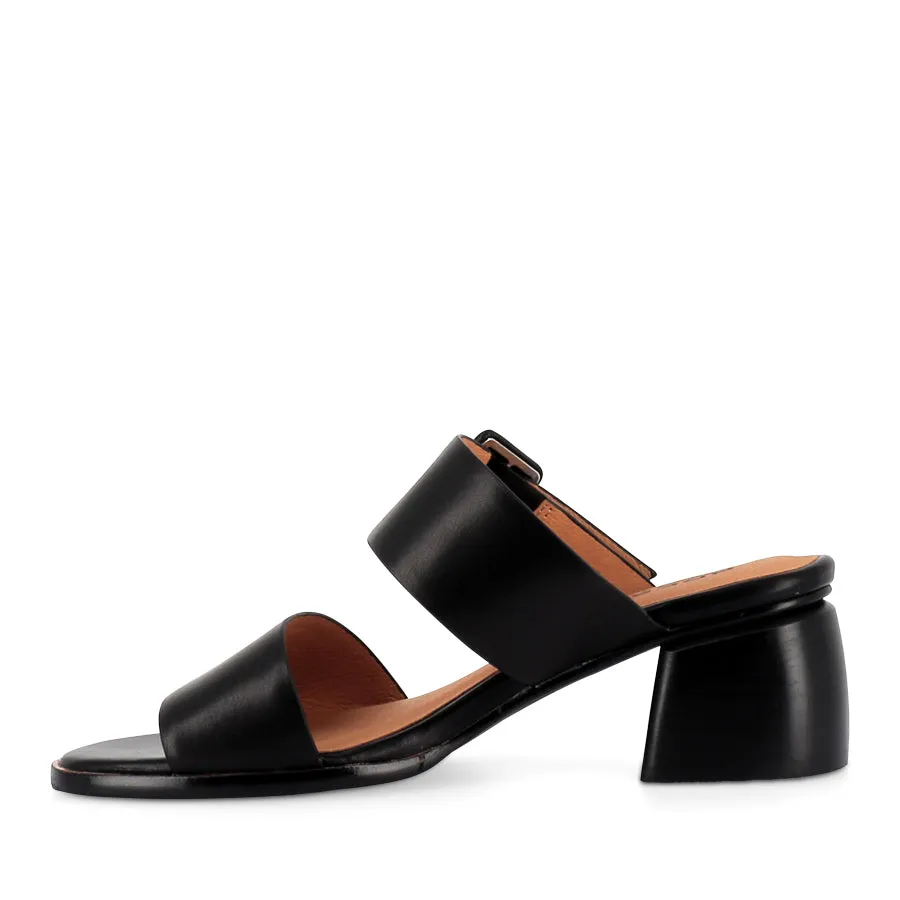 PADEN - BLACK BLACK LEATHER Sporty Flip-flops