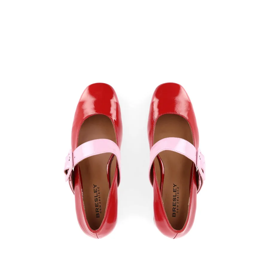 Easy Wear Chic Walk PAGODA - RED PATENT/PINK LEATHER