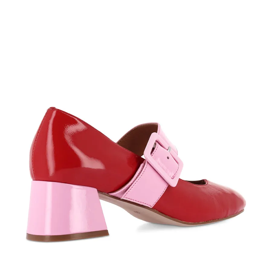 PAGODA - RED PATENT/PINK LEATHER Comfort arch Sleek Footwear