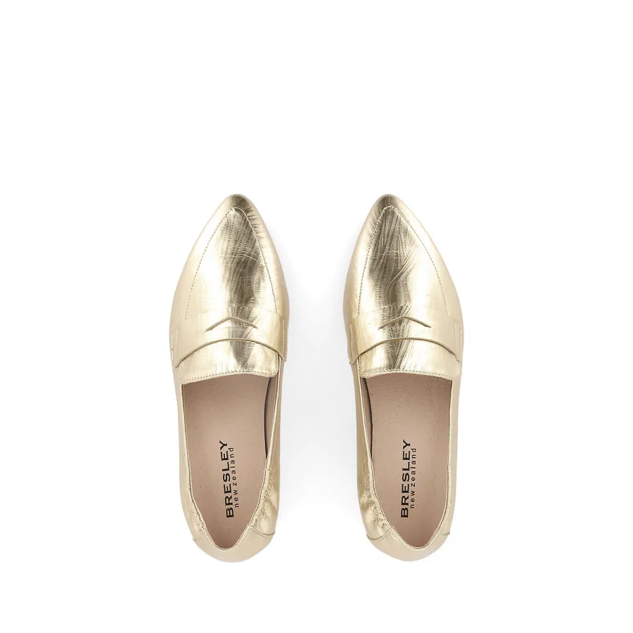 PALOLO - GOLD SNAKE LEATHER Casual Design Open Plaza