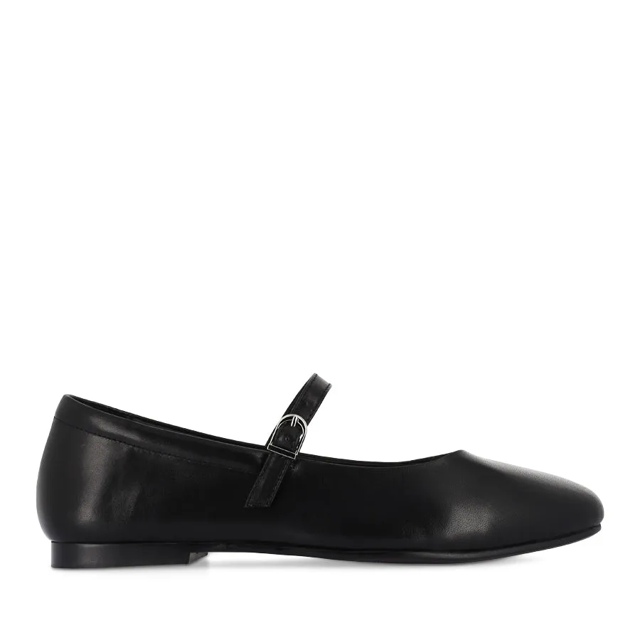Cozy Sole Gift Day PASSY - BLACK LEATHER