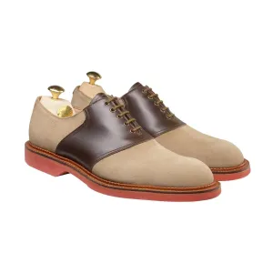 Rich Brown Oxfords Smooth Sides Penn Khaki Suede & Dark Brown Wax Calf