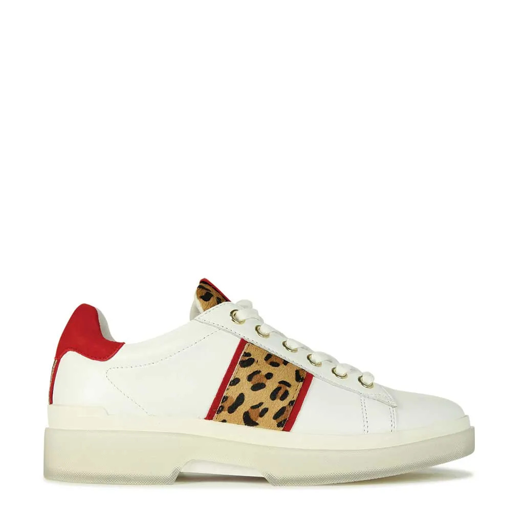 Grab Leather Sneakers Red Pressure Relief Insoles Advanced Traction Pattern