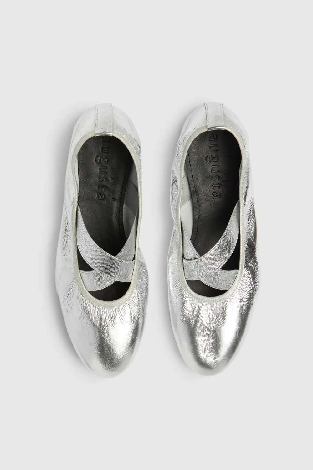 night stroll Bettina Ballet Flats in Silver Leather