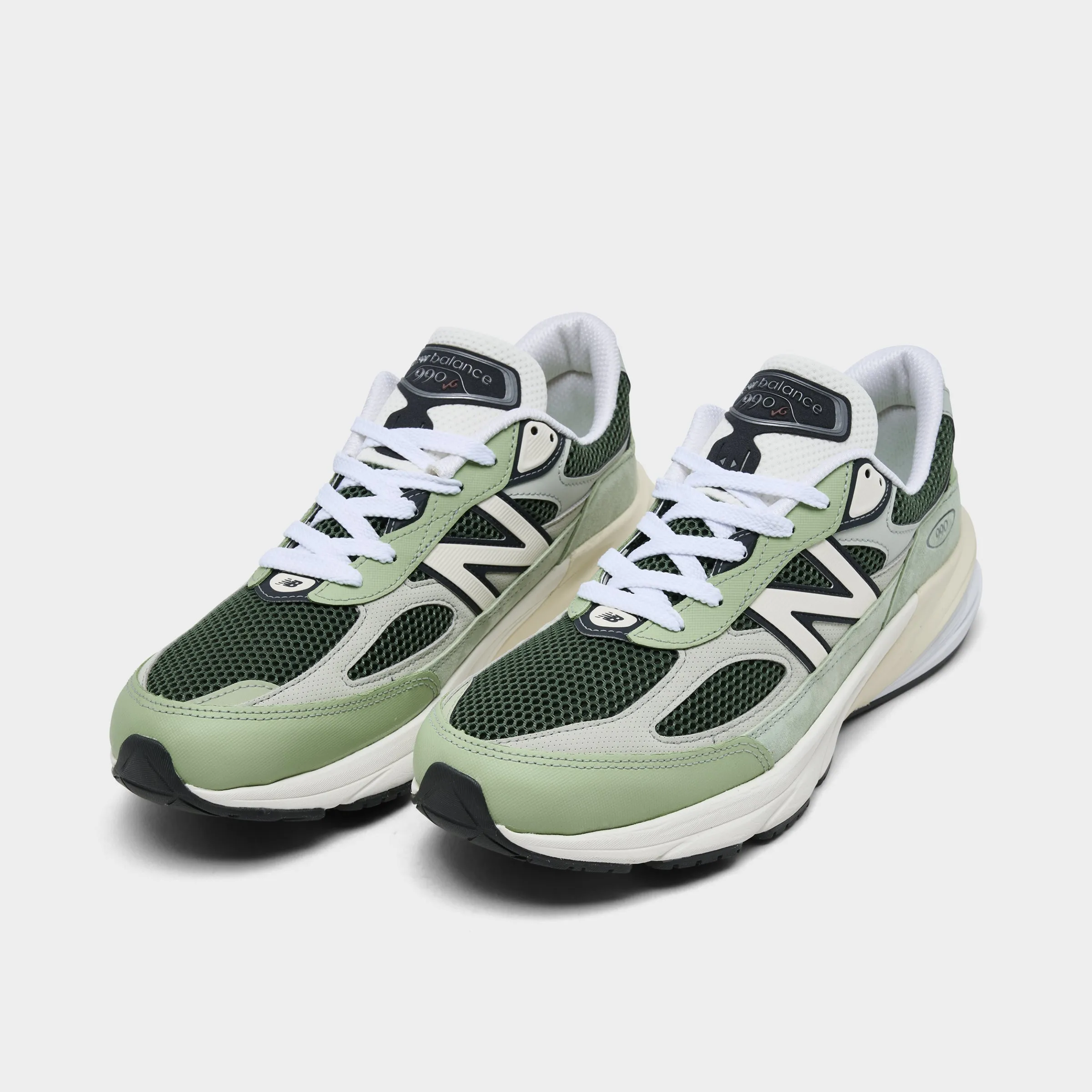 Elastic Material Soft Zone New Balance 990v6 MADE in USA Avocado / Natural Mint