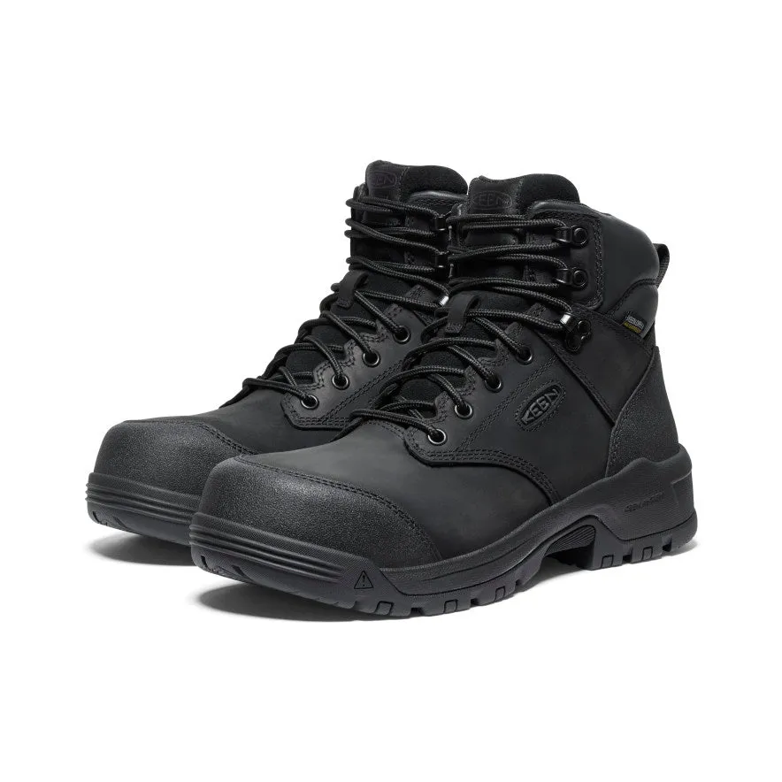 Seamless Comfort Men's Evanston 6" Waterproof Boot (Carbon Toe)  |  Black/Black