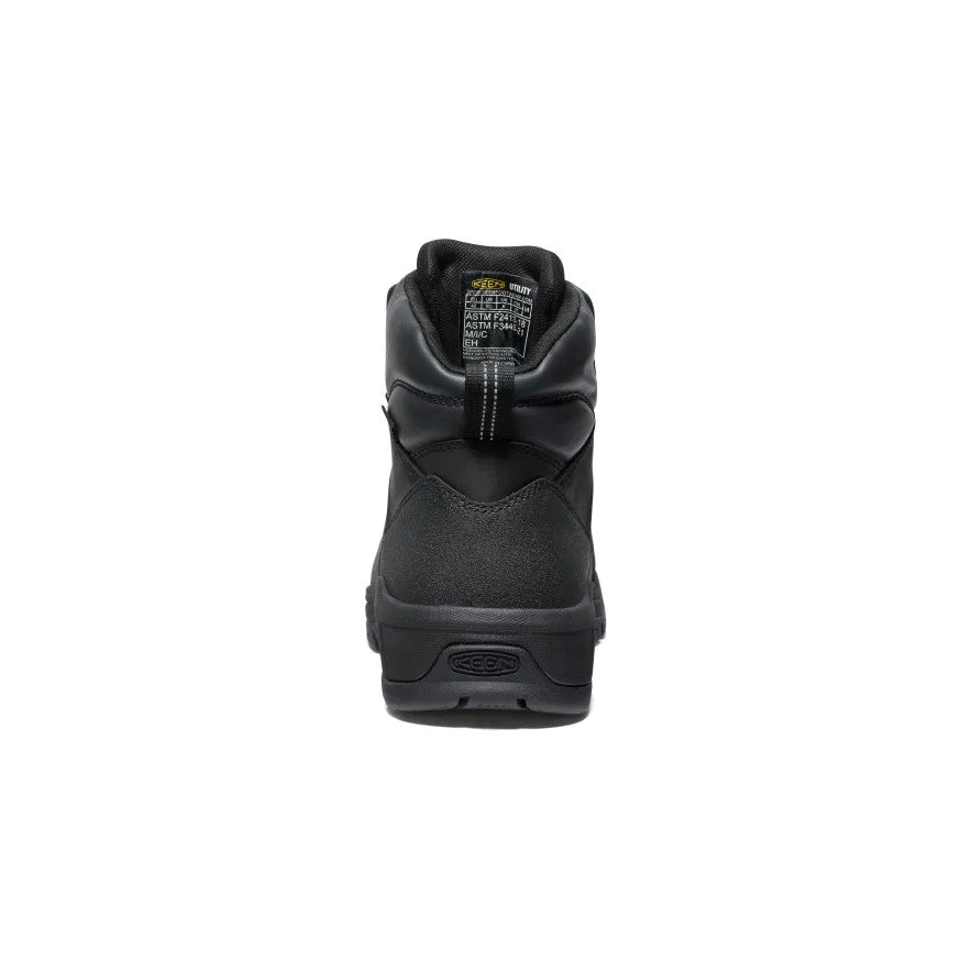 Men's Evanston 6" Waterproof Boot (Carbon Toe)  |  Black/Black Structured grip fade - resistant