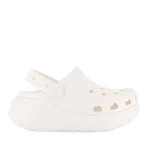 Ventilated Design Embroidered CRUSH CLOG  - WHITE