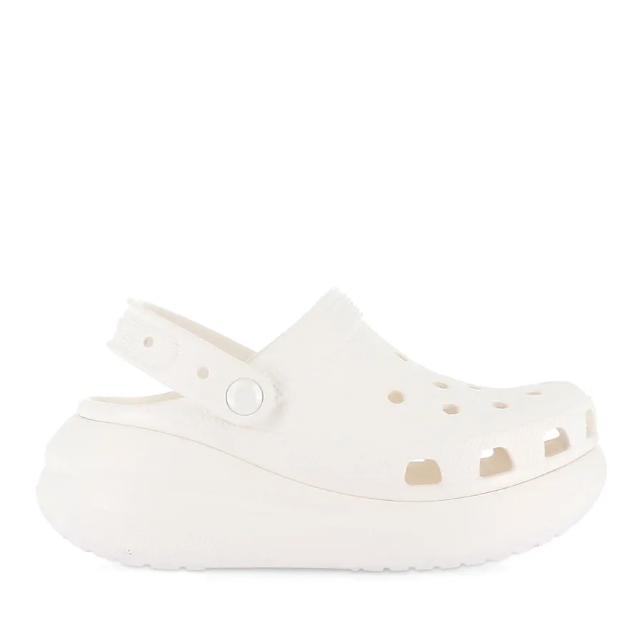 Ventilated Design Embroidered CRUSH CLOG  - WHITE