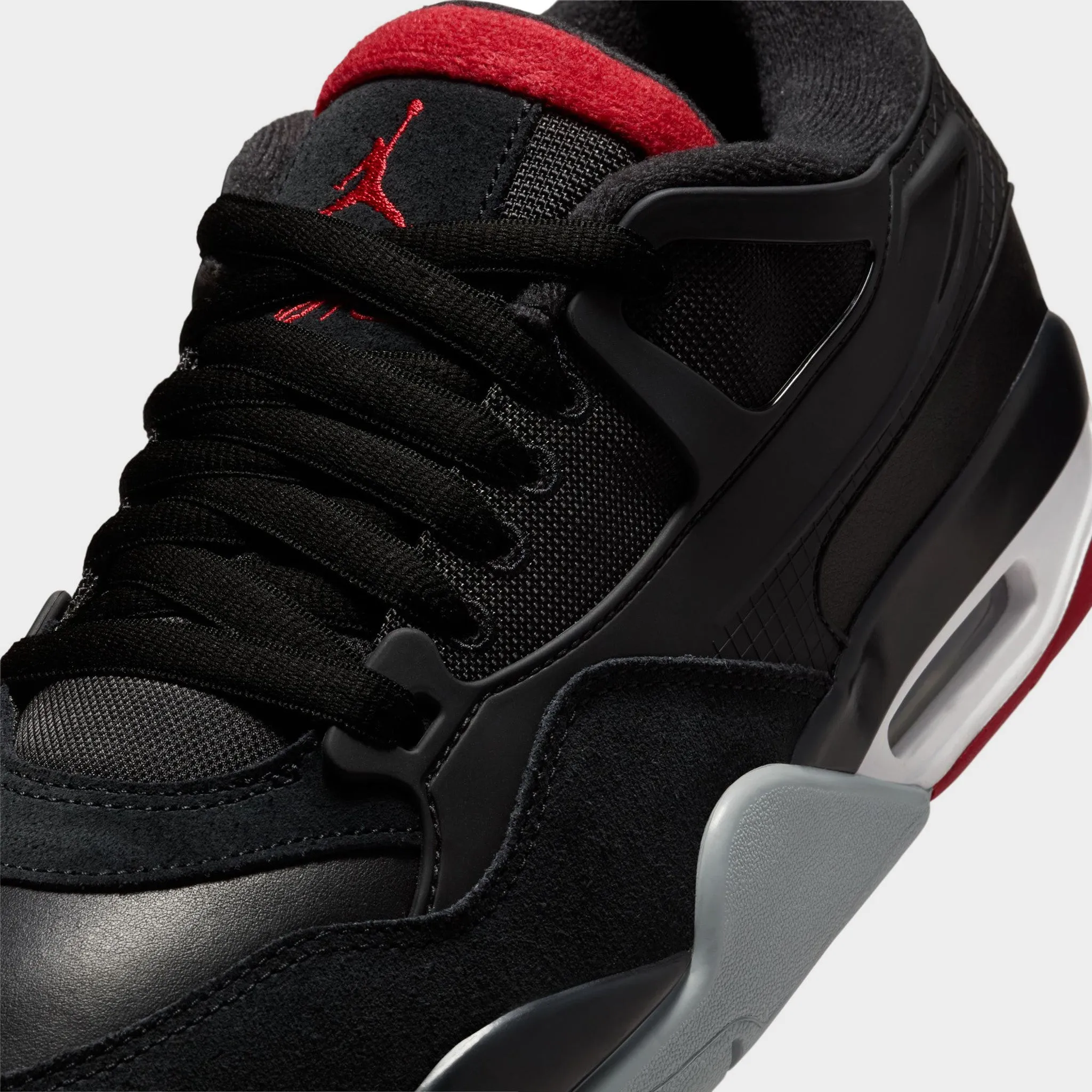 Jordan 4 RM Black / Varsity Red - Wolf Grey Hydrophobic Upper Quick Acceleration