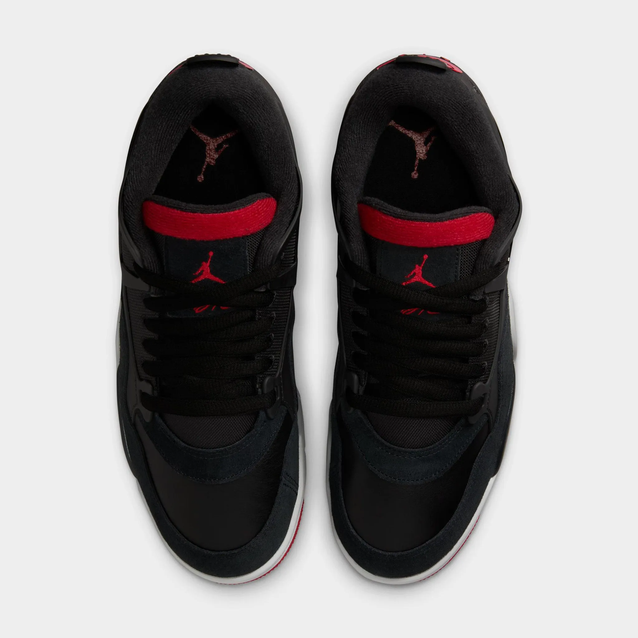 Breathable Comfort Daily Gear Jordan 4 RM Black / Varsity Red - Wolf Grey