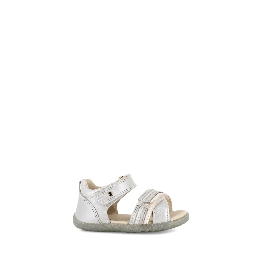 MAGIC STEP UP - SILVER LEATHER Adjustable Sole Comfort Sandals