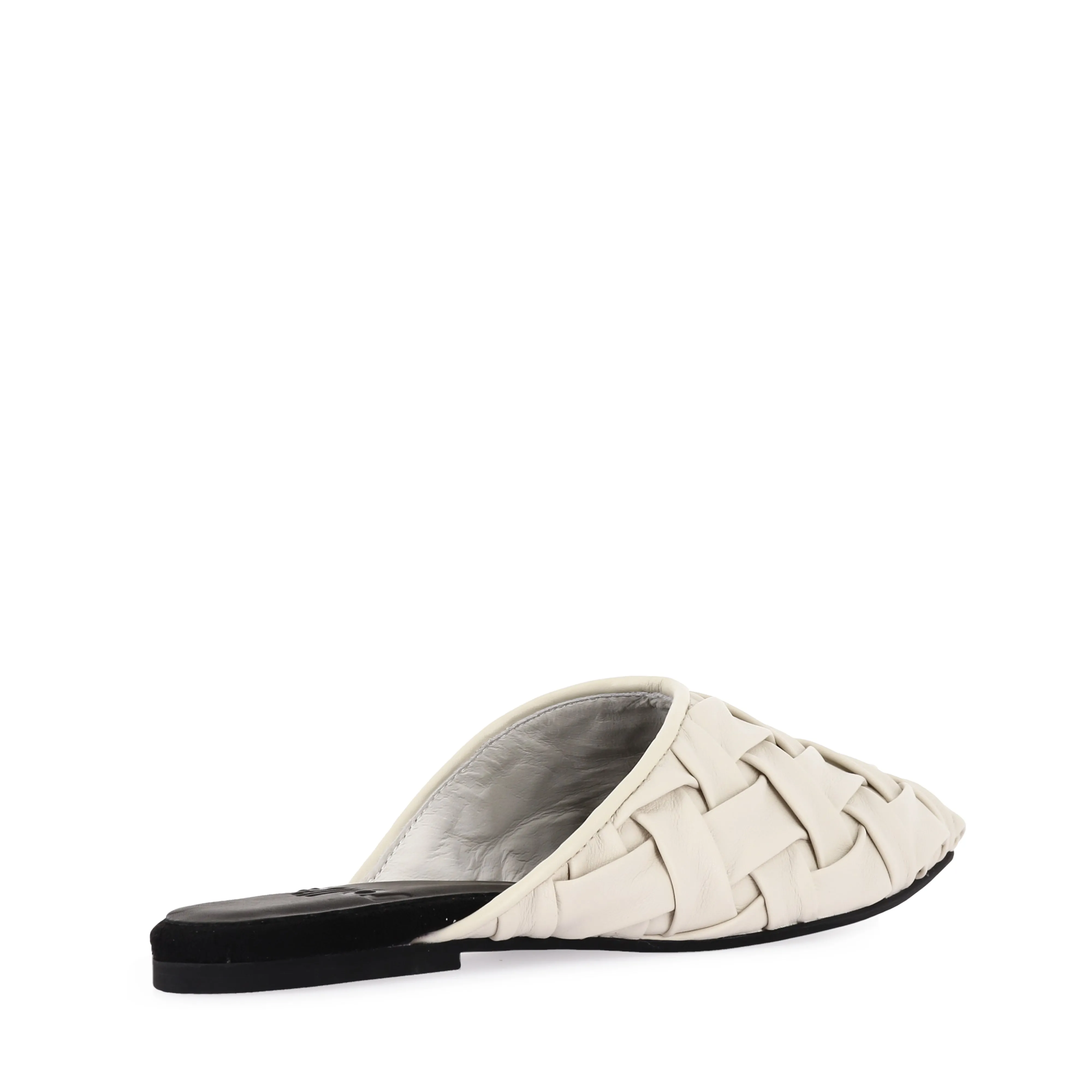 College Walk Dock Style POINTED MULE SOFT - WOVEN WHITE LEATHER